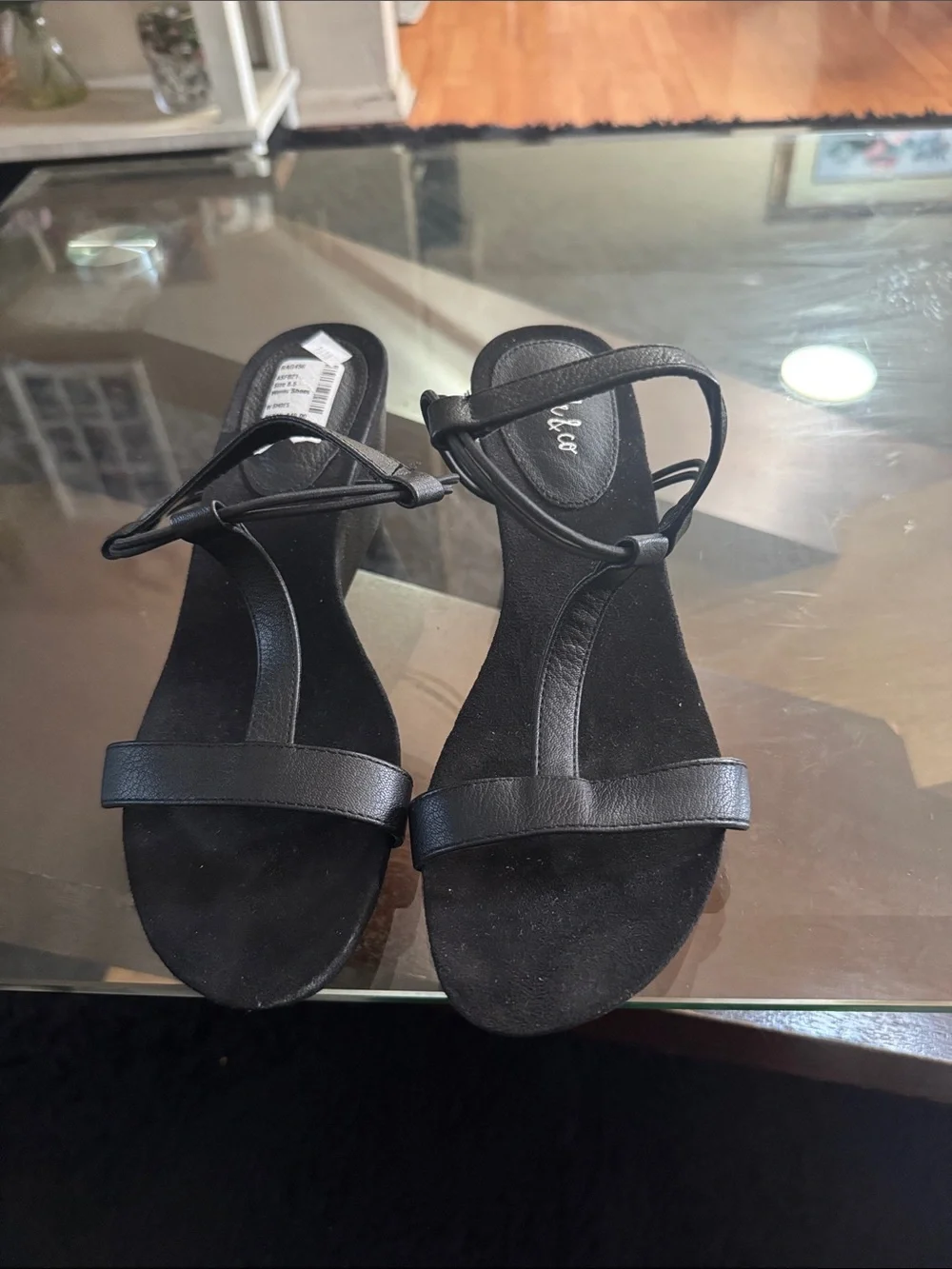 Style & Co. Black Strappy Ankle-Tie Sandals